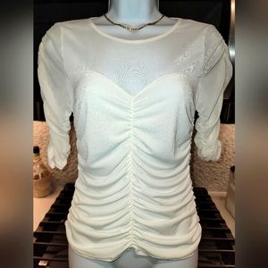 MOA MOA Sheer Cream Top